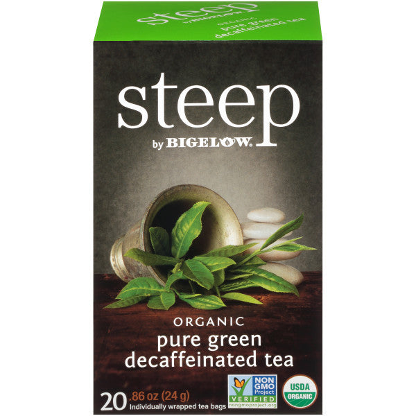 Bigelow Steep Organic Pure Green Decaffeinated Tea (6x20 BAG )