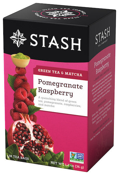 Stash Tea Pomegrante Raspberry With Matcha Tea (6x18 Bag)